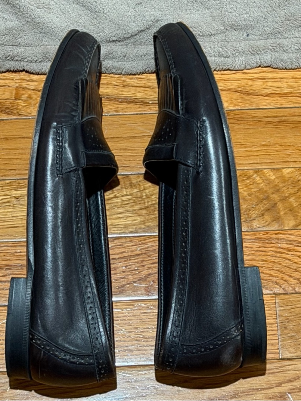 Cole Haan Women Black Leather Kiltie Fringe Loafers 12 N Slip On Made In Brazil - Picture 6 of 7